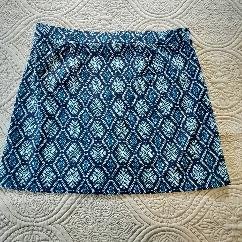 2/$30 Rafaella Comfort Blue Print Tennis Skort‎ Women Sz L Tennis Golf Prep - Picture 11 of 12